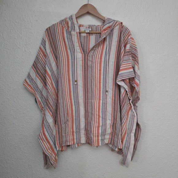 Sundance Beach Path Stripes Cover‎ Up Hoodie Kimono Women's Size XL - Picture 1 of 8